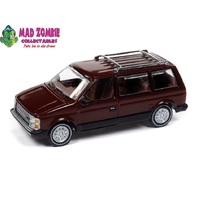 Auto World 1/64 Premium 2024 Release 2B - 1985 Dodge Caravan Crimson Red w/Black Lower Sides
