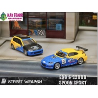 Street Weapon 1/64 Scale - Civic EG6 Spoon Livery with Carbon-Hood or S2000 Spoon Livery - PRE-ORDER
