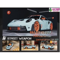Street Weapon 1/64 Scale - 992 GT3 RS Gulf Blue - Orange Rims - PRE-ORDER