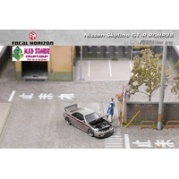 Focal Horizon 1/64 - Skyline GT-R R33(BCNR33) Open-Hood, Visible Engine Silver Grey Mines Livery (PRE-ORDER)