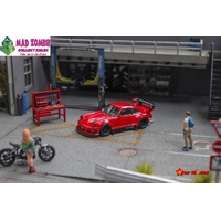 Star Model 1/64 Scale - RWB 930 GT Wing with Exhaust Pipe Details Red Color (Yellow Headlight) - (PRE-ORDER)