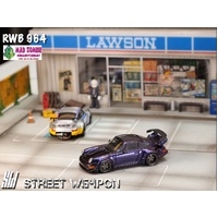 Street Weapon 1/64 Scale - RWB 964 GT Wing, Rauh-Welt Modified. Magic Purple Color - PRE-ORDER