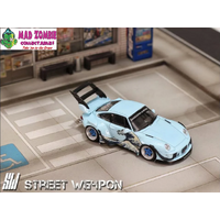 Street Warrior 1/64 Scale - Porsche RWB 993 KANAGAWA SURFING livery (High Wing) - Limited to 500 Pieces World Wide