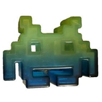 Space Invaders LootCrate Mini Alien Vinyl 3" Figure Limited Edition Green Blue - Loose