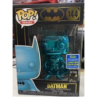 Batman Pop Vinyl #144 Teal Chrome 2019 SDCC Exclusive Collectible Figure - Pre-Loved