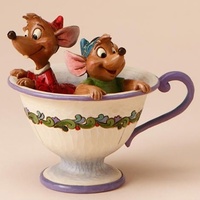 Jim Shore Disney Traditions - Cinderella - Jaq and Gus in Teacup - Tea for Two Statue