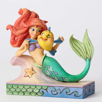 Jim Shore Disney Traditions - Little Mermaid - Ariel with Flounder - Fun and Friends