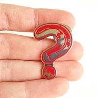 Doctor Who Red Question Mark (?) Logo Enamel Metal Pin (c) 1985