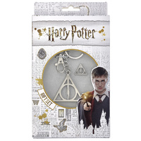 Harry Potter Keyring and Pin Badge Set Deathly Hallows