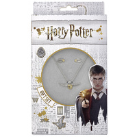 Harry Potter Necklace and Stud Earring Set Golden Snitch