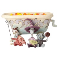 Jim Shore Disney Traditions - Nightmare Before Christmas - Lock Shock Barrel Candy Dish Tricksters and Treats Statue