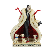Jim Shore Disney Traditions - 101 Dalmations - Cruella & Puppies Cute & The Cruel Statue