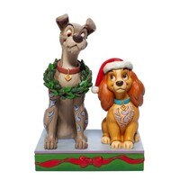 Jim Shore Disney Traditions Lady and the Tramp Christmas Statue