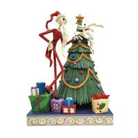 Jim Shore Disney Tradition - Nightmare Before Christmas - Jack & Zero Decking the Halls Statue