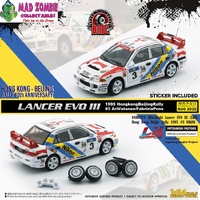BM Creations 1/64 Scale - Mitsubishi Lancer EVO III (LHD) Hong Kong Beijin Rally 1995 #3 NIKON - (PRE-ORDER)