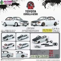 BM Creations 1/64 Scale - Toyota Corolla 1996 AE100 Pearl White with Carbon Bonnet