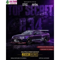BM Creations 1/64 Scale - Top Secret BNR34 Midnight Purple Open Bonnet (2026 WTAC Edition) (Individually Numbered) (Limited to1000Pieces World Wide)
