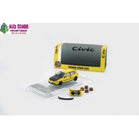 BM Creations 1/64 Scale - HONDA EG6 - Yellow Carbon Bonnet (RHD) -  (PRE-ORDER)