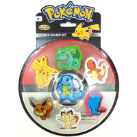 Pokemon Eraser Set 7 Piece Set
