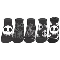 Nightmare Before Christmas Juniors Ankle Socks 5 Pack