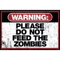 Zombie Warning Keyring