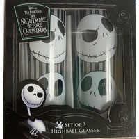 The Nightmare Before Christmas Highball Glasses - Faces of Jack - Set of 2