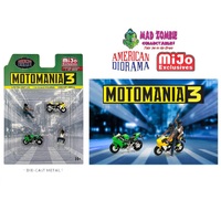 American Diorama 1:64 Motomania 3 Figure & Bike Set