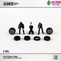 MoreArt 1/64 Scale - Black Car Mechanic Alloy Figure Set - (PRE-ORDER)