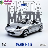 ATS 1/64 - MX-5 Eunos Roadster (NA/Miata) Retractable-Headlight 丨Removable Top Each Comes With the Tongue Accessory. Silver (PRE-ORDER)