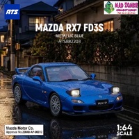 ATS 1/64 - MAZDA RX7 FD3S - Metallic Blue (with Pop Up Lights Feature) -  (PRE-ORDER)