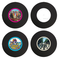 THE BEATLES SET OF 4 VINYL COASTERS