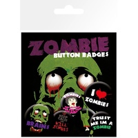 Zombie Button Badge 6 Pack