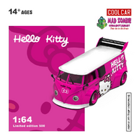 Cool Car 1/64 - Volkswagen T1 - Hello Kitty Dark Pink (Limited to 500pcs World Wide) - PRE-ORDER