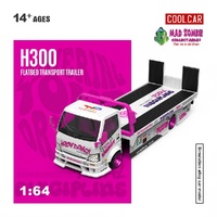 Cool Car 1/64 - H300 Flatbed Transport Trailer - Iron Dames White/Pink (Limited to 999pcs World Wide) - PRE-ORDER