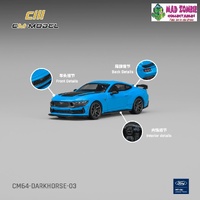 CM Model 1/64 - Ford Mustang Dark Horse Grabber Blue Black Stripes - PRE-ORDER