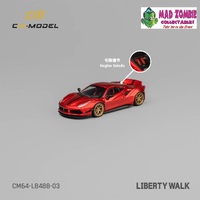 CM Model 1/64 - LBWK 488 Widebody  Metallic red