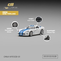 CM Model 1/64 - Dodge Viper（ZBI）Stone White Whit Blue racing stripes - PRE-ORDER