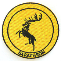 Game of Thrones Patch Baratheon Patch Embroidered Movie Iron On Sew On Patches