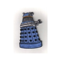 Doctor Who British TV Series Blue Dalek Die-Cut Embroidered Patch 