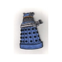 Doctor Who British TV Series Blue Dalek Die-Cut Embroidered Patch