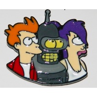 Futurama Metal Enamel Pin - Bender Fry & Leela