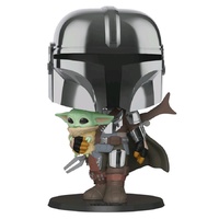 Star Wars: The Mandalorian - Mandalorian with Child Chrome 10" Pop! Vinyl