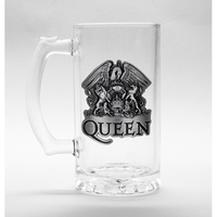 Queen Crest Glass Stein
