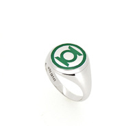 DC Comics - Green Lanter Silver Ring & Enamel Ring