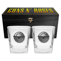 GUNS N ROSES SET OF 2 GLASSES IN WOODEN BOX