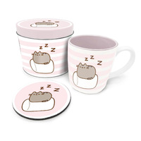 Pusheen Gift Set - Marshmellow Coffee Mug, Coaster & Tin