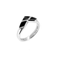 DC Comics - Harley Quinn Stirling Silver & Black Enamel Ring