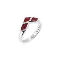 DC Comics - Harley Quinn Stirling Silver & Red Enamel Ring