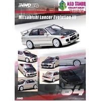 Inno 64 - Mitsubishi Lancer Evolution III Silver with Carbon Bonnet