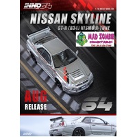 Inno 64 1:64 Scale - Nissan Skyline GT-R R34 R-Tune Silver